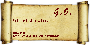Glied Orsolya névjegykártya